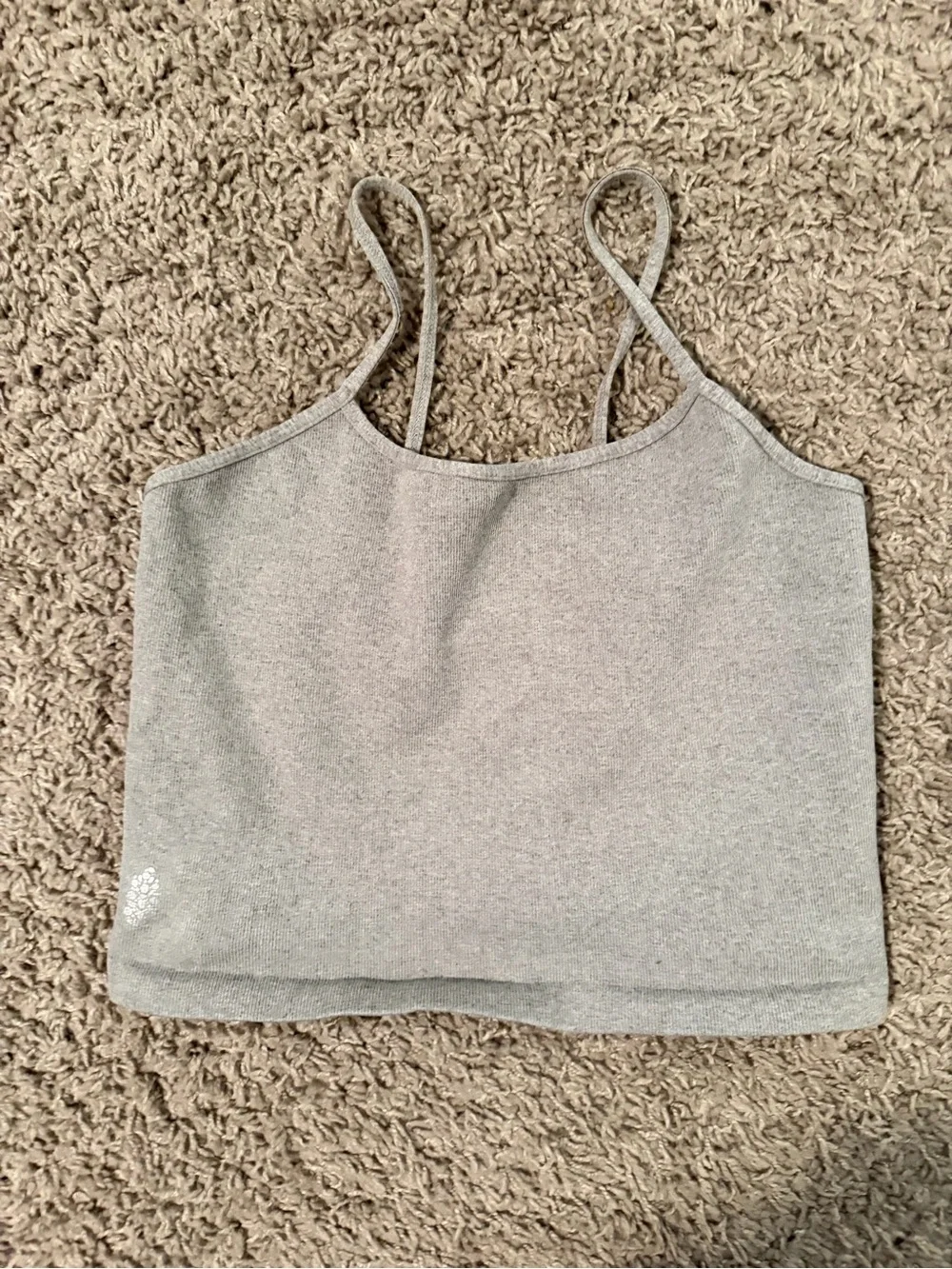 Free People Light Grey Cropped Camisole with Thin Straps
